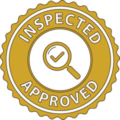 Approved Inspection Stamp in Gold with Magnifying Glass
