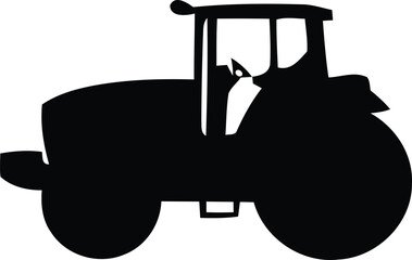 Silhouette of a Modern Agricultural Tractor