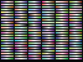Collection of Metallic Gradient Swatches with Black Background color spectrum