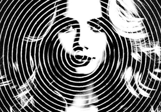B&W Circle Printing Photo Effect Spiral Portrait