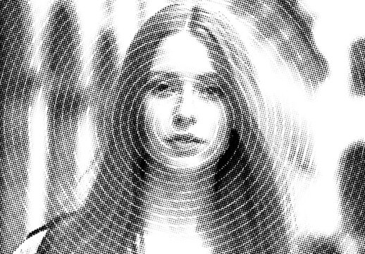 B&W Circle Printing Photo Effect Spiral Texture Portrait