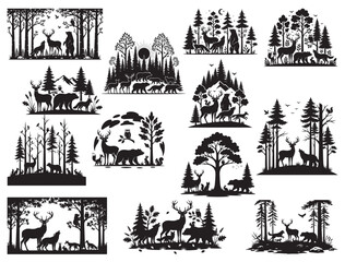 FOREST ANIMALS SILHOUETTE