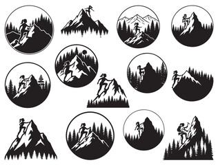 GIRL CLIMBING MOUNTAIN SILHOUETTE