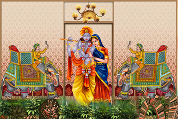 radha krishna painting