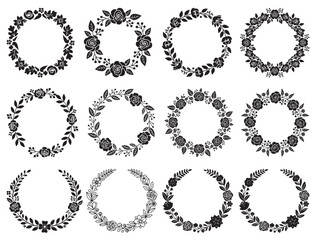 HERITAGE FLOWER WREATH SILHOUETTE