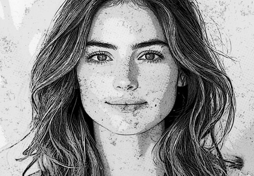 Black And Gray Halftone Print Photo Effect