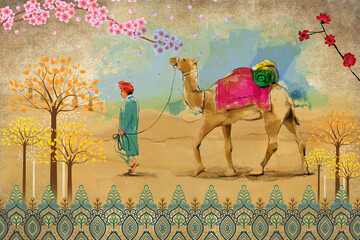 camel in the sahara desert