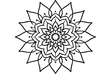 Obraz premium mandala design line art silhouette vector illustration