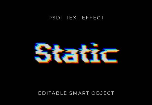 Static Glitch Distortion Text Effect