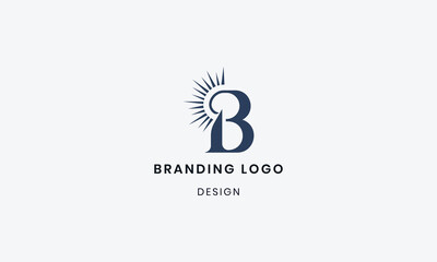 Letter B natural sunlight logo. Modern creative b logo template for business.