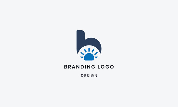 Letter B natural sunlight logo. Modern creative b logo template for business.