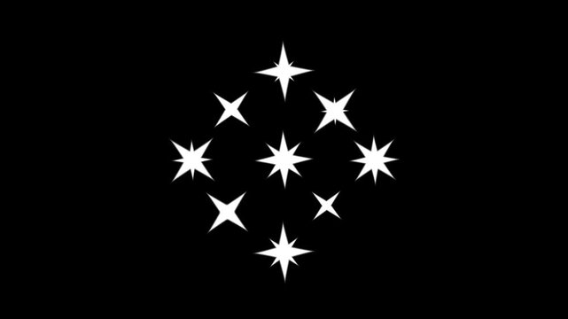 Twinkle Sparkling stars Shine animation, sparkling stars Shine animation, Vector, 4k star sparkle vector doodles, glowing light effect, glitter star transition on black background 4k. video