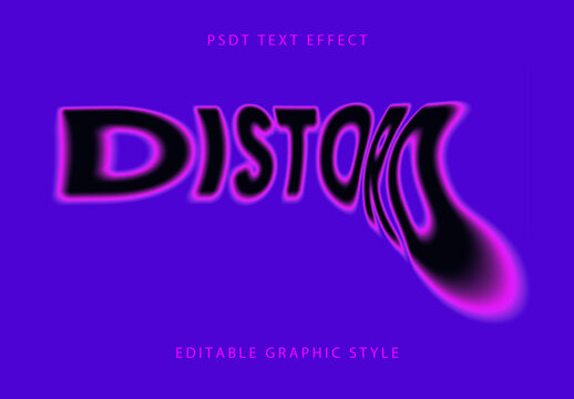 Purple And Black Distortion Liquid Text Effect Wavy Bold Blurry Font