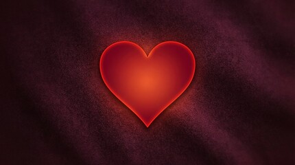 Vibrant Red Heart Glowing on Transparent Background