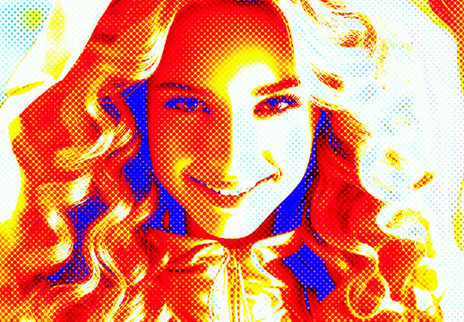 Red And Yellow Halftone Heatmap Photo Effect