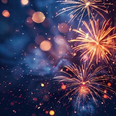 Silvester 2026 New Year's Eve Party, background banner  with fireworks on rustic dark blue night sky texture