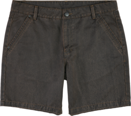 Dark gray denim shorts isolated on transparent background