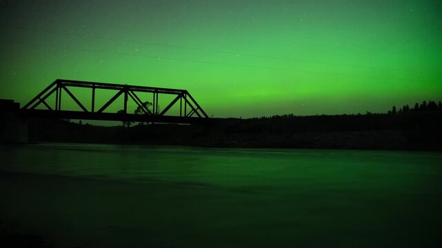 Northern lights train trestle 