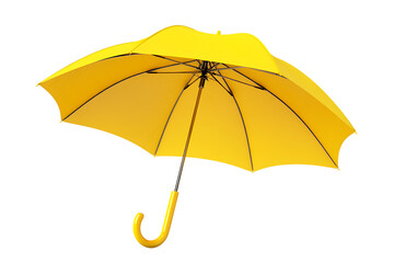 A bright yellow umbrella against a solid black background simple and elegant