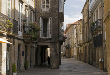 Historical street in Santiago de Compostela