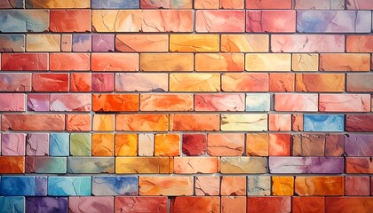 Obraz premium Vibrant multicolored brick wall