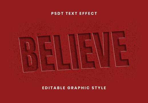 Red And Black Embossed Debossed Text Effect Spray Grainy Font