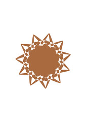 symbole graphique avec une forme ronde avec deux couleur brun chaud et doux, png en transparence