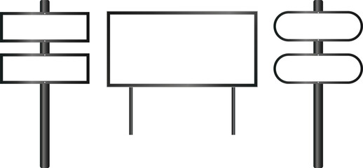Blank Road Signboard and Direction Sign Mockup Set with Multiple Shapes for Outdoor Navigation and Advertising Design © enamulhaque200