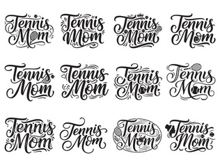 Fototapeta premium TENNIS MOM TYPOGRAPHY