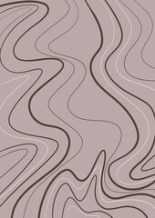 Abstract taupe background with flowing organic wavy lines 