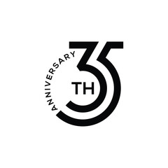 thirty-five th logo design, anniversary graphic vector concept icon template © ZRpro