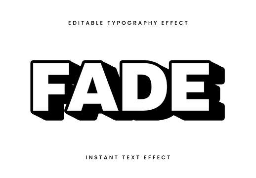 Black And White Deep Shadow Text Effect Bold Outline 3D Font