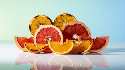 柑橘系の果物と明るい背景