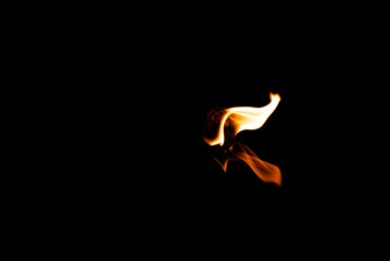 Abstract Flame Shape Floating In Darkness