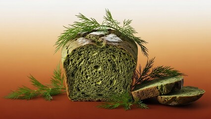 緑パンとディル飾りの写真