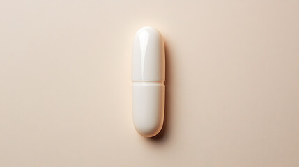 Minimalist presentation of a sunscreen stick on a solid background. The sleek design emphasizes simple beauty and sun care. Beige hues enhance the item's appeal.