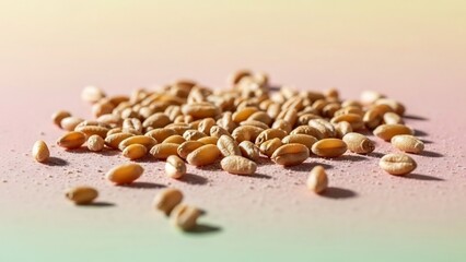 穀物の山, 淡い背景に