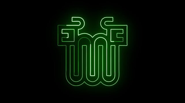 Glowing neon line snake icon with smooth animation. Animal symbol animation HD video isolated on black background
