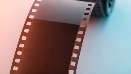 黒いフィルムと青い背景