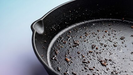 黒いフライパンの残り物