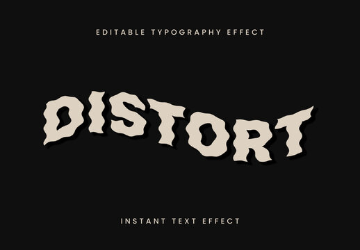 Beige Warped Text Effect Distort Horror Font