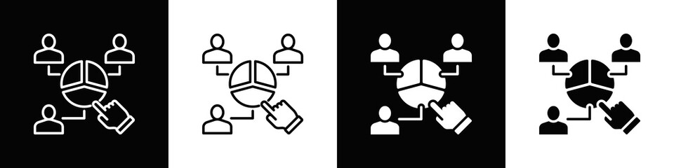 Resource Allocation Icon With Variatif Black White Minimal Style