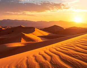 sunset in the sahara