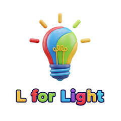 3D icon of a colorful light bulb, symbolizing ideas and creativity