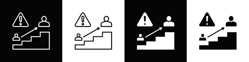 Escalation Matrix Icon With Variatif Black White Minimal Style