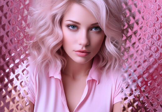 Pink Mirror Fractal Photo Effect