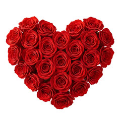 Heart shaped bouquet of red roses