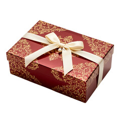 Elegant gift box with golden ribbon