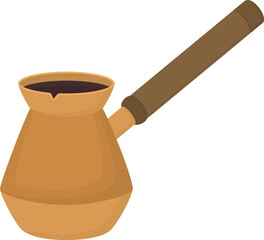 Turkish coffee pot isolated on white background. Traditional cezve with handle