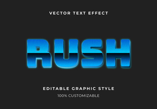 Blue Retro Text Effect 3D Gradient Bold Thick Font